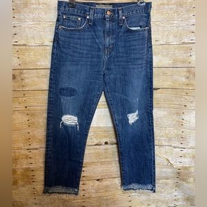 Point sur cropped boyfriend jeans